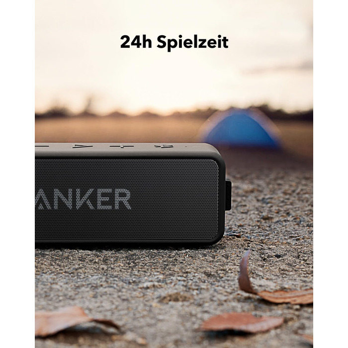 Портативна Bluetooth колонка Anker SoundCore 2, Чорна: потужний звук, глибокий бас, 24 години роботи, водонепроникність IPX7, сумісна з iPhone, Galaxy