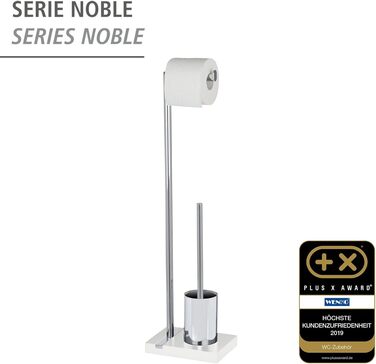 Набір для туалету WENKO Noble Elegante: тримач щітки та рулону туалетного паперу, полірезин, чорний, 20 x 74 x 15 см