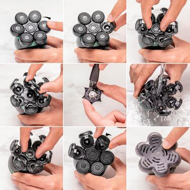 Електричний голчастий триммер Cecotec Bamba PrecisionCare для гоління голови, 7 плаваючих лез, 60 хв роботи, станція зарядки, дисплей, портативний, легке очищення