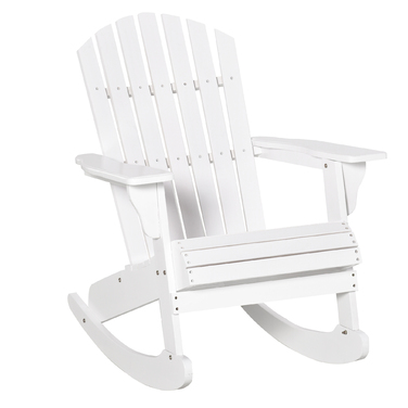 Крісло-гойдалка Outsunny Adirondack, 77 x 94 x 97 см, біле, стійке до погодних умов, ідеально підходить для садово-балкових меблів