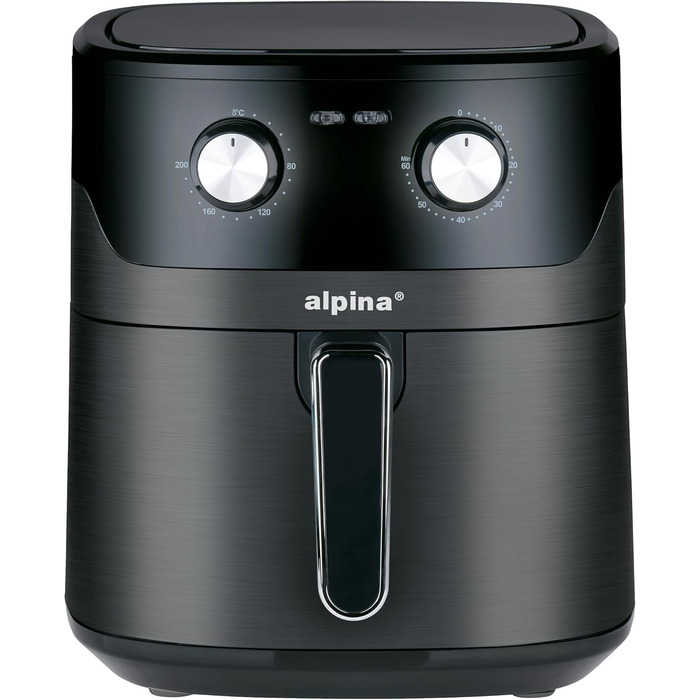 Фритюрниця Alpina Heißluft XXL: Air Fryer на 4-6 осіб, 1800W, 6L, з цифровим дисплеєм та таймером