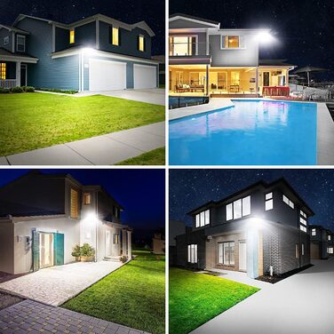 LED Floodlight Outdoor 100W, Floodlight Outdoor 10000LM, Waterproof Outdoor Spotlight IP67, 6500K Cold White Super Bright LED Spotlight for Warehouse, Garden, Garage, Yard, Factory, Parking Lot