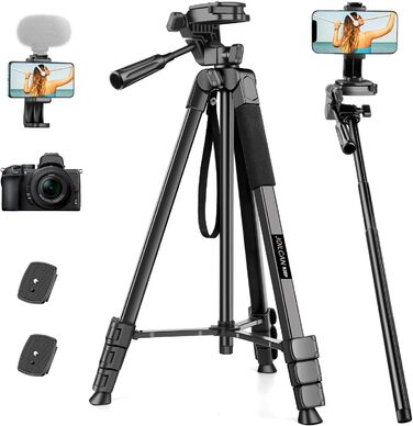 Штатив для камери JOILCAN 210.8 см, чорний: для фото та відеозйомки з DSLR, смартфонів та селфі-палиць