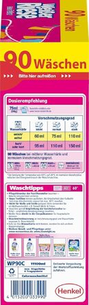 Пральний порошок Weißer Riese Color для кольорових речей, ефективний проти плям, активний від 20°C, 90 прань