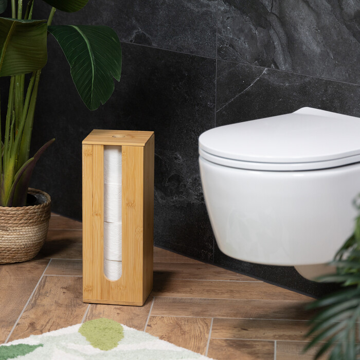 Relaxdays Toilet Paper Holder Bamboo