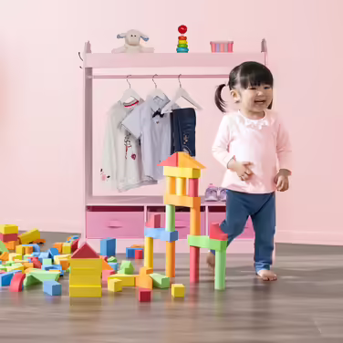 Relaxdays Children's Clothes Rack with Mirror
