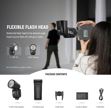 NEEWER Z2-N: Спалах 2.4G TTL з круглим голівкою для Nikon, 76W, покращена панель керування, моделювальна лампа, TTL/M, HSS 1/8000s, акумулятор 2600mAh