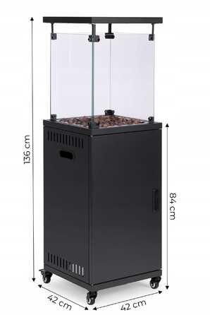 Газовий обігрівач MultiGarden 13 кВт, сталь та скло, 136 см