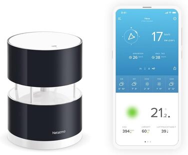 Netatmo Wind Meter for Netatmo Weather Station, black, NWA01-WW, 16 cm
