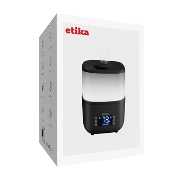 Ультразвуковий зволожувач повітря Etika, чорний, 400 мл/год, 4 л, з функціями ароматерапії та іонізації