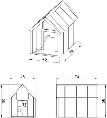 Будка для собак Outdoor, маленькі породи – собачий будиночок з дерева, водостійкий дах 76 x 99 x H80 см, розмір S, Timbela M401-1 розмір M, 76x99xH80cm, натуральне дерево (розмір S, 48x74xH58cm, LP SmartSide дерев'яні панелі)