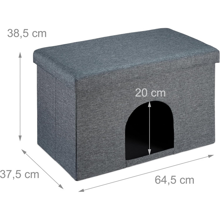Кігтеточка-будиночок Relaxdays для котів та собак, сіра, 38,5x64,5x37,5 см