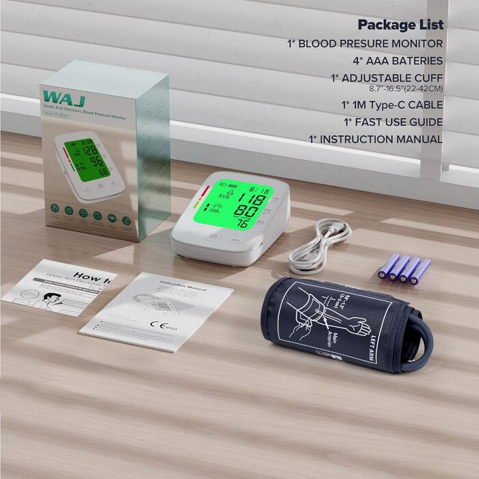 Тонометр на плече для дому | Великий дисплей, визначення аритмії, 2 x 99 пам'ять | 22-42 см