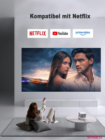 Портативний проєктор VISSPL A-800ANSI: Full HD 1080P, WiFi6, Bluetooth, Автофокус, Корекція трапеції 6D, Підтримка 4K, Netflix, для домашнього кінотеатру та відпочинку на природі