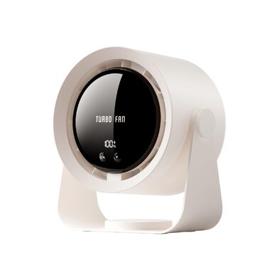Перезаряджуваний USB-настільний вентилятор з цифровим дисплеєм, 5-рівневий тихий вентилятор, регульований на 90°, настільний вентилятор для спальні, кухні, кемпінгу, офісу (Хакі)
