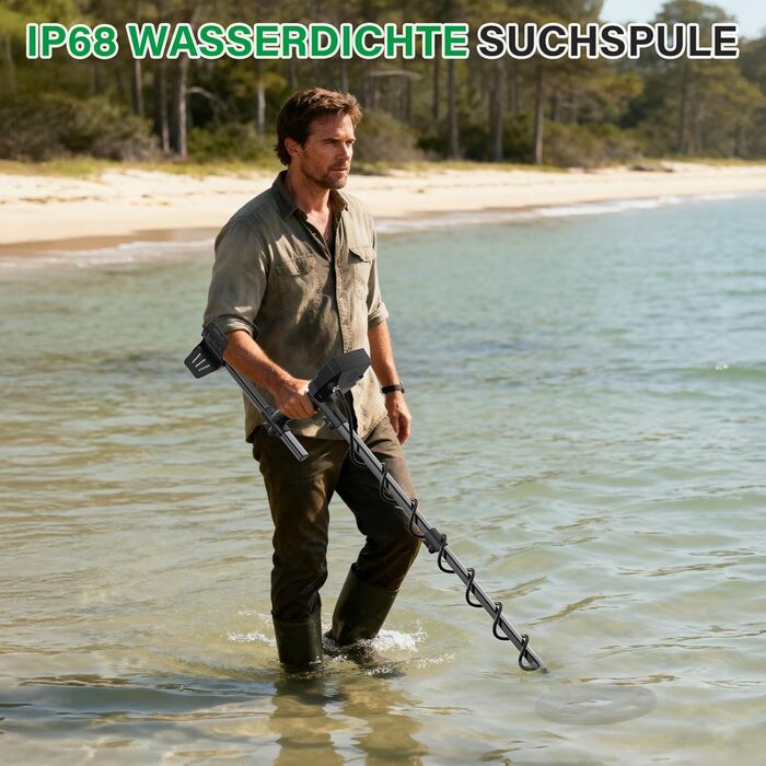 Металодетектор OMMO Pro для дорослих та дітей, USB, водонепроникний (IP68), 6 режимів, пошук золота, з лопаткою, синій