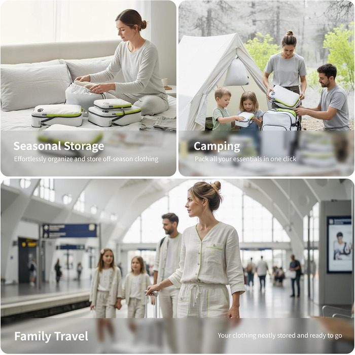 Набір кубиків-органайзерів для подорожей Cipway, ультралегкі, розширювані, 6 шт. (білий)