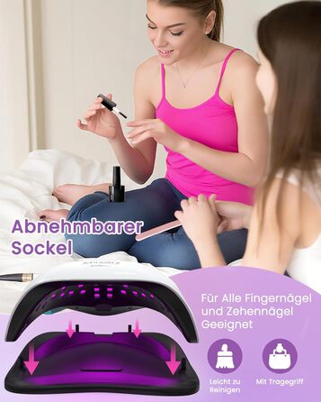 LED UV лампа для нігтів NAILGIRLS 150W з таймером, автосенсором та LCD дисплеєм. Підходить для гелевих нігтів пальців та ніг. Знімний магнітний майданчик.