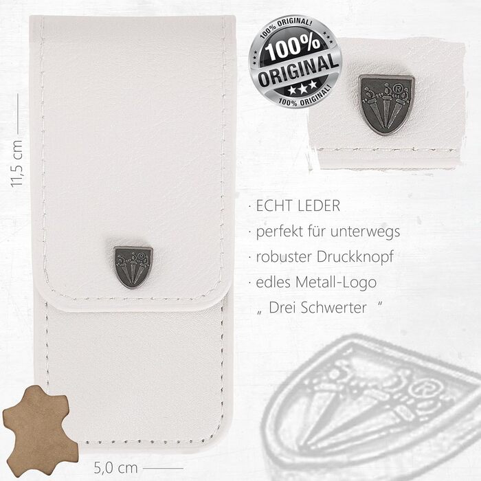 Набір для манікюру та педикюру 'Modena' DREI SCHWERTER | 4 предмети | Шкіряний етикет, Німеччина | Шейдер, пінцет, алмазна пилка, ремувер