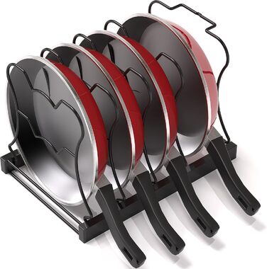 Організатор для каструль SimpleHouseware з 5 відділеннями, регульована висота, чорний