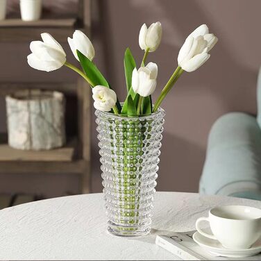 Ваза скляна 23см Kristallglas, циліндрична, прозора для квітів та декору, велика, для дому, подарунок