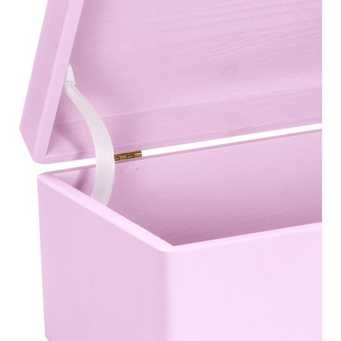 Large Wooden Box with Lid - All-Purpose Wooden Box - Storage Box | Toy Chest - Gift Packaging | Decorative Box for Crafting FSC® (approx. 40 x 30 x 24 cm | XL, Pink)
