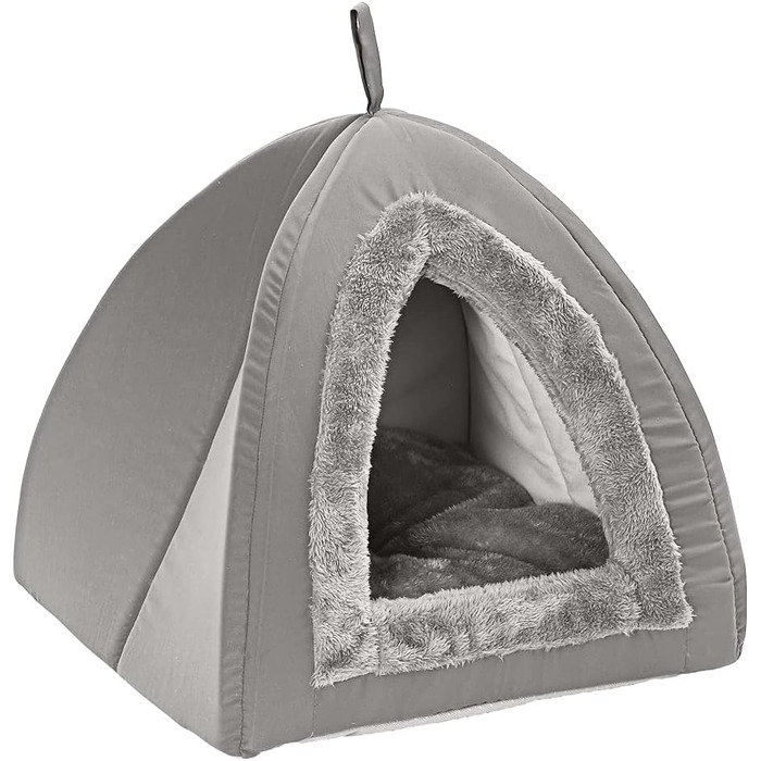 Кішечка-лежанка Dehner Findus, сіра, поліестер, 45 x 45 x 40 см