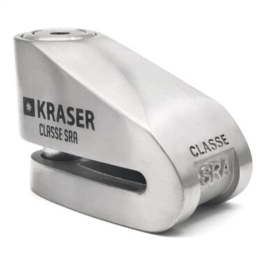 Замок на гальмівний диск KRASER KR114S для мотоцикла з сертифікатом SRA, протиугінний, подвійний замок 14 мм, 3 ключі, нагадувальний кабель, нержавіюча сталь