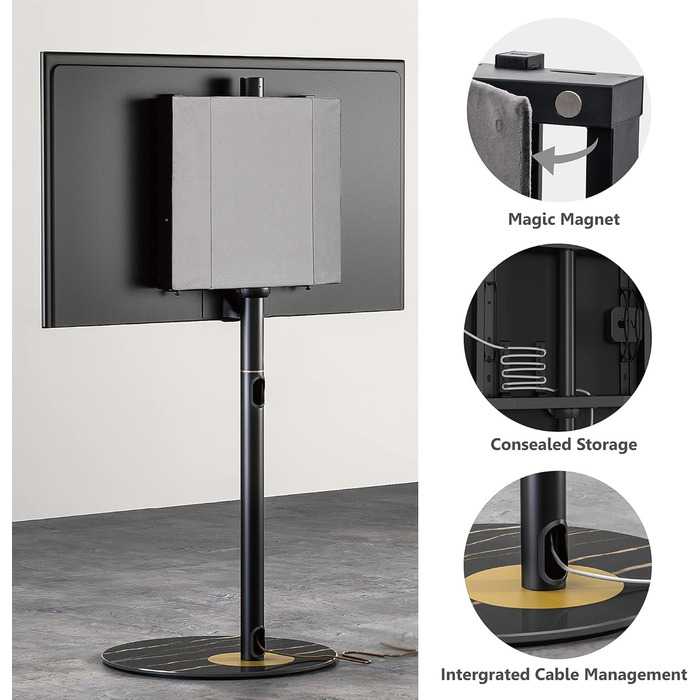 FITUEYES Adjustable Swivel TV Stand for 32-60 inch TVs - VESA 400x400 - Black