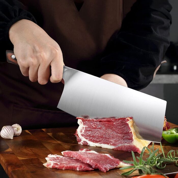 Ніж кухарський MOSFiATA Hackmesser Klassik 20 см з високоякісної сталі з ергономічною ручкою для кухні та ресторану