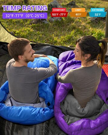 Спальний мішок Sportneer Outdoor - ковдровий, 3-4 сезони, для дорослих, фіолетовий (200x85 см)