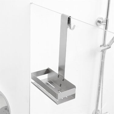 Kelelife Shower Shelf for Hanging, Shower Shelf No Drilling, Stainless Steel Shower Shelf with Hooks for Frameless Glass Door, Shampoo Holder for Shower (Silver)