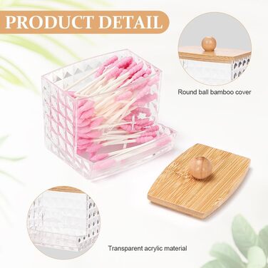 Організатор для ватних дисків та паличок: набір з 3 шт. з акрилу для ванної кімнати