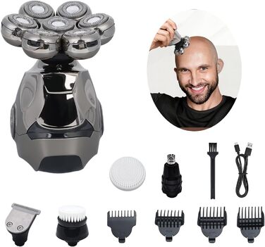 Машинка для гоління голови OSDUE чоловіча, водонепроникна, акумуляторна Type-C, для гладкої голови, магнітна, легка в очищенні, 60 хв роботи