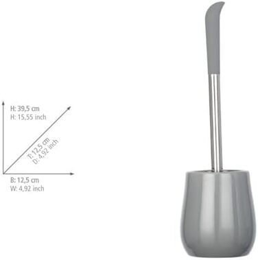 Набір для туалету WENKO Sydney Matt Keramik: тримач для щітки, кераміка, сірий, 39.5 x 12.5 x 12.5 см