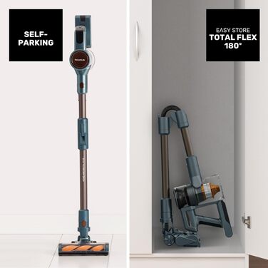 Електричний акумуляторний підмітач Taurus HVCA72592B, блакитно-сірий, з хромованою та мідною фурнітурою