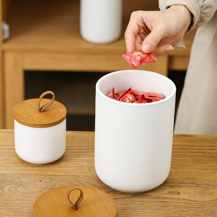 Контейнер для кави, цукру та чаю з керамічного скла з кришкою (260 мл, чорний)