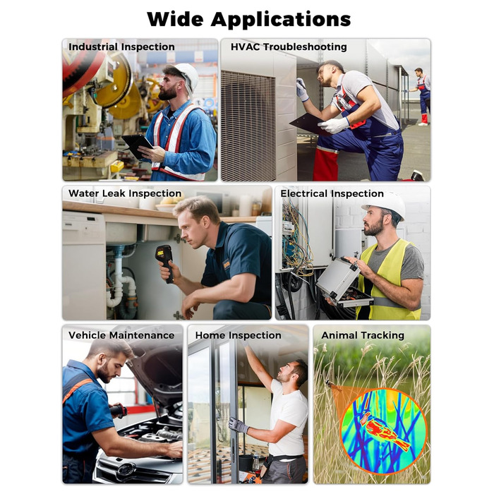 Професійна тепловізійна камера Handheld, 240 x 240, -20°C - 550°C, 15 колірних палітр, з лазерним покажчиком, для HVAC та інспекції будівель