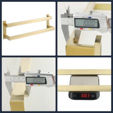 Тримач для рушників SAYAYO: настінний, триярусний, для ванної та кухні, 64 см (золотий)