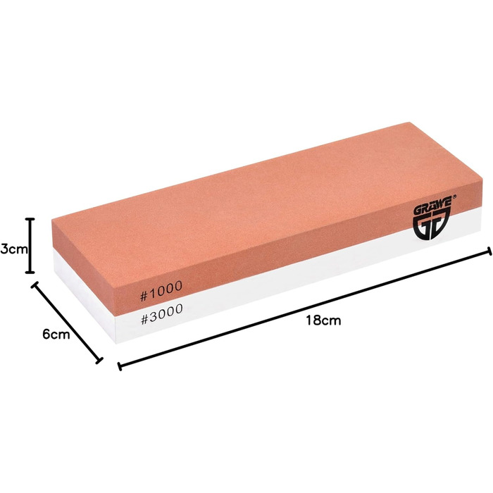 Шліфувальний камінь для кухонних ножів Gräwe Sharphome, кордіт, 1000/3000, з бамбуковою підставкою