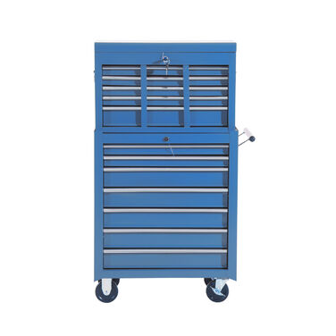 HOMCOM Tool Cart Workshop Cart Rolling Cart 4 Drawers blue, mobile & stable, ideal for garage & workshop