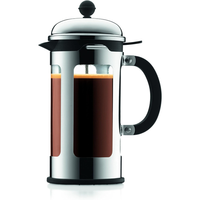 Френч-прес Bodum CHAMBORD, 0.5 л, нержавіюча сталь, захист від проливання, глянцевий