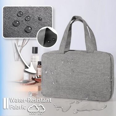 Кришталево-сіра дорожня косметичка Pinkiou з гачком для підвішування - велика, водонепроникна, для жінок