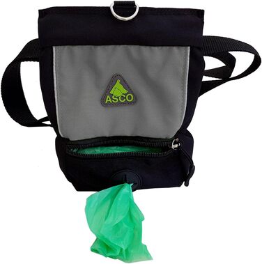 Сумка для корму ASCO Leckerlibeutel для собак та коней, чорна, 15x20 см, з застібкою-кліпсою