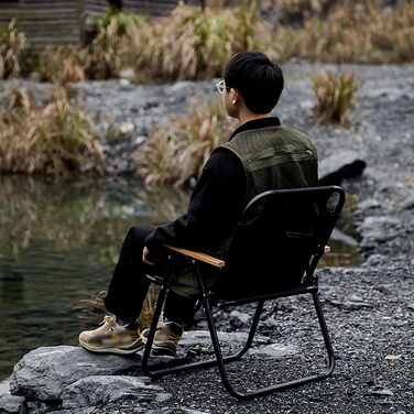 Кемпінговий стілець складний, камуфляжний, 225 кг, Oxford, для риболовлі, пікніка, подорожей - Green/Black