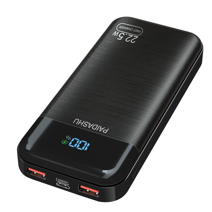 Power Bank 27000mAh 22.5W Klein: Зовнішній акумулятор для смартфонів, планшетів, подорожей та кемпінгу з LCD дисплеєм, USB-C та 2x USB-A