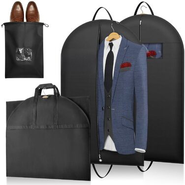 Чохол для одягу Lifewit 100x60 см з мішком для взуття. Захисний чохол для костюмів, піджаків, жакетів, для подорожей та зберігання. Преміум якість, 120 GSM.