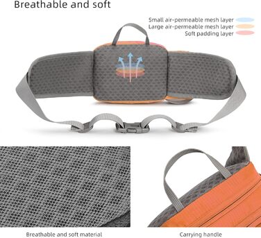 Спортивна бананка/поясна сумка для собак: тренування, велоспорт, біг, піші прогулянки. Великий об'єм, для чоловіків та жінок (Помаранчевий)