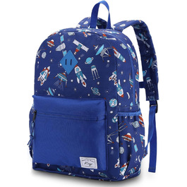 Дитячий рюкзак для школи Kinderrucksack для дівчаток та хлопчиків, 6-8 років, 1 клас, водонепроникний, 13 літрів, 29x12x38 см (Ракета)