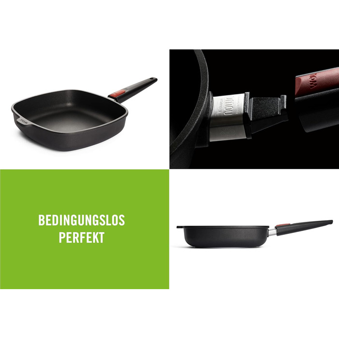 Woll Nowo Titanium Square Pan, with detachable handle - not induction-compatible, non-stick coating (26 cm)